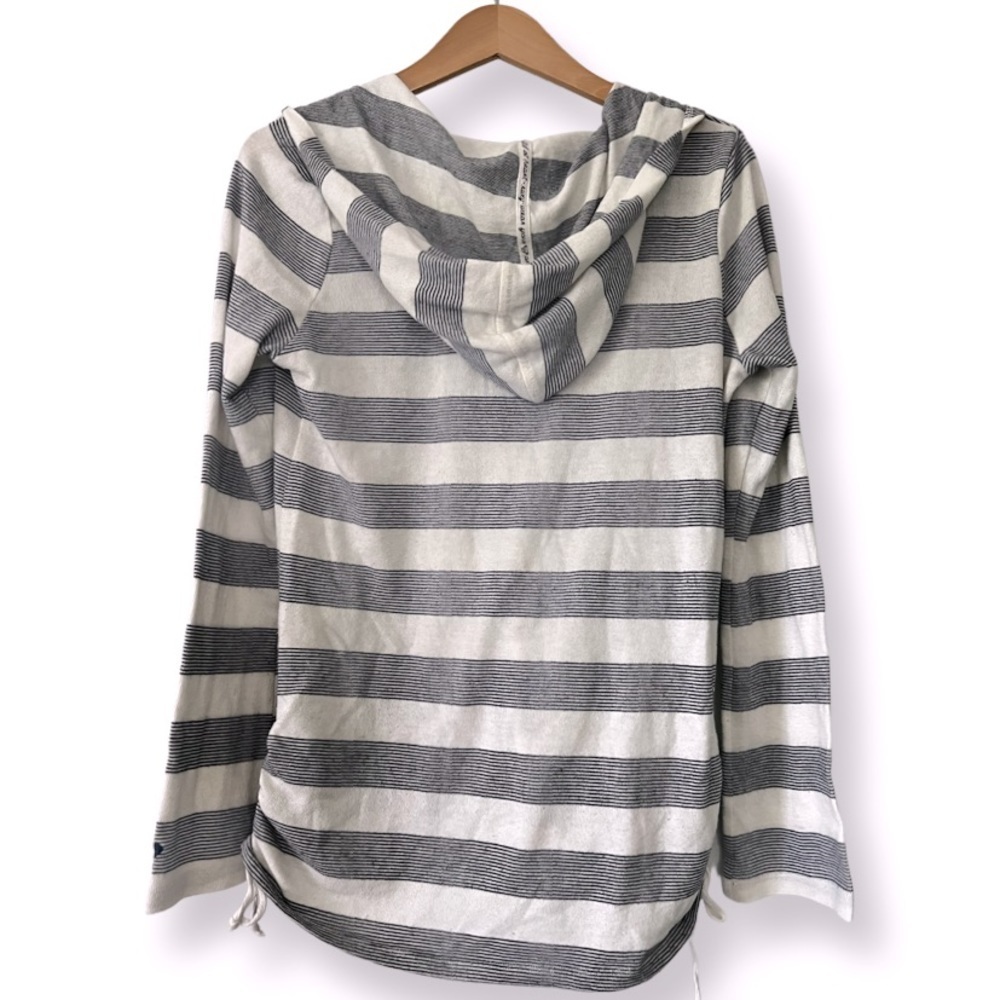 Striped Roxy Hoodie with Side Ruching - Picture 2 of 3
